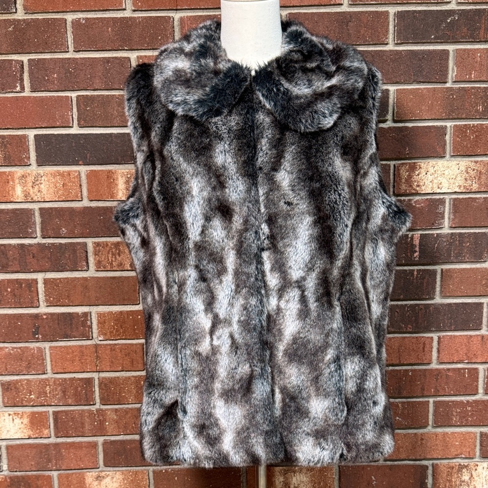 Rachel Zoe Faux Chinchilla Fur Vest in Gray Size Large